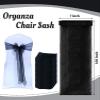 MDS Pack of 50 PCS Organza Chair Sashes Wider Dining Chair Bows Ribbon Tie Back for Wedding Party Birthday Bridal Shower Reception Event Banquet Home Chair Cover Decoration - Black view 3