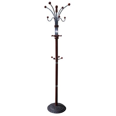 ORE International 73" Tall Chrome and Wood Coat Rack R685CH