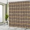 Ambesonne Afirca Shower Curtain, Horizontal Stripes with Leopard Skin Pattern Indigenous Culture Inspiration, Cloth Fabric Bathroom Decor Set with Hooks, 69" W x 70" L, Brown Pale Brown view 4