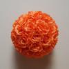 5 Pack 3 inch Artificial Rose Satin Pomander Kissing Balls for Home Wall Wedding Party Ceremony Decoration,Orange view 1