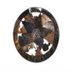 Sunshine Cowhides 100% Genuine Patchwork Cowhide Rug - Dark Tricolor, Single Star, Rodeo Animal Hide Rugs for Living Room, Office or Kitchen Area - Round Leather Rug - Small (40" Diameter) view 1