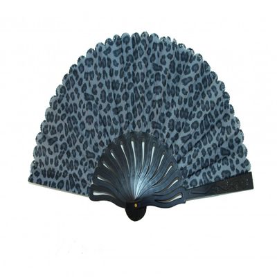 Feng Shui Import Leopard Style Hand Fan with Black Slab (Red)