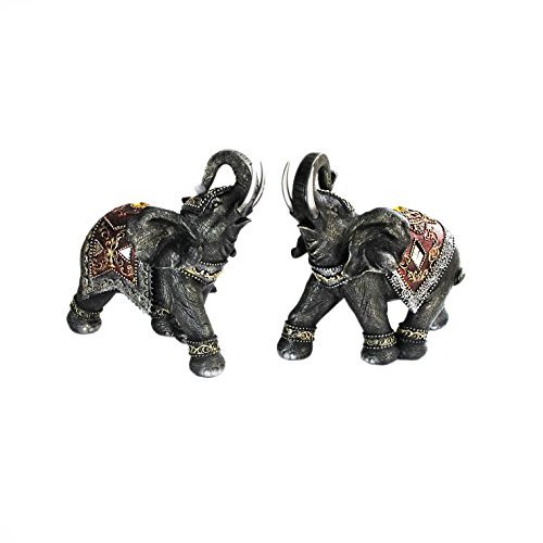 American Atelier Elephant Figurines (Set of 2), Dark