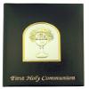 Boys First Holy Communion Padded Leatherette Missal with JHS Chalice Image, Black, 5 1/4 Inch view 1