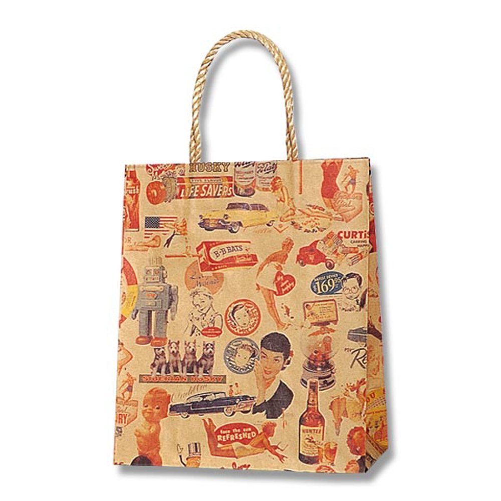 Shimojima Heiko 003156165 Handles, Paper Bags, Smooth Bag, 8.7 x 4.7 x 10.4 inches (22 x 12 x 26.5 cm), 25 Sheets