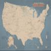 US National Wildlife Refuge System Map 24x36 Poster (Tan & Slate Blue) view 1