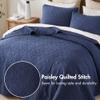 Madison Park Quebec King Size Quilt Bedding Set - Navy , Damask  3 Piece Bedding Quilt Coverlets  Ultra Soft Microfiber Bed Quilts Quilted Coverlet view 3
