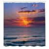 Ambesonne Ocean Shower Curtain, Sunset Before Dusk at Cloudy Nature and Calm Sea with Small Waves Image, Cloth Fabric Bathroom Decor Set with Hooks, 69" W x 70" L, Orange Coral view 2