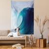 Ambesonne Ocean Tapestry, Tropical Surfing Huge Wave Swirling on a Windy Sea Indonesian Sumatra Scenic Adventure Picture Print, Wall Hanging for Bedroom Living Room Dorm Decor, 40" X 60", Blue White view 2