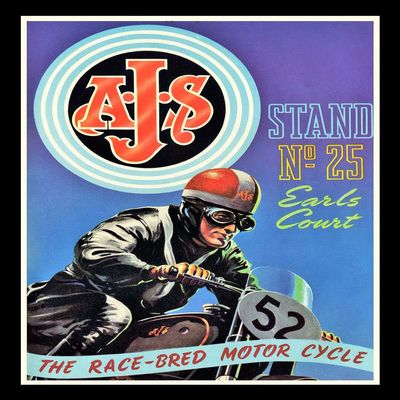 AJS Motorcycle Vintage Poster Canvas Print Fridge Magnet 6x8 Large