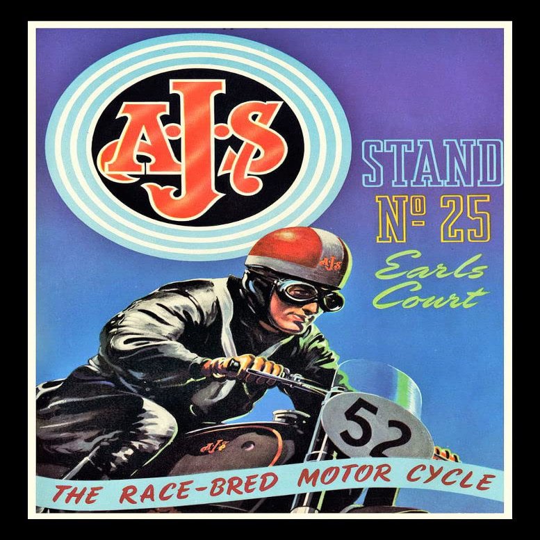 AJS Motorcycle Vintage Poster Canvas Print Fridge Magnet 6x8 Large