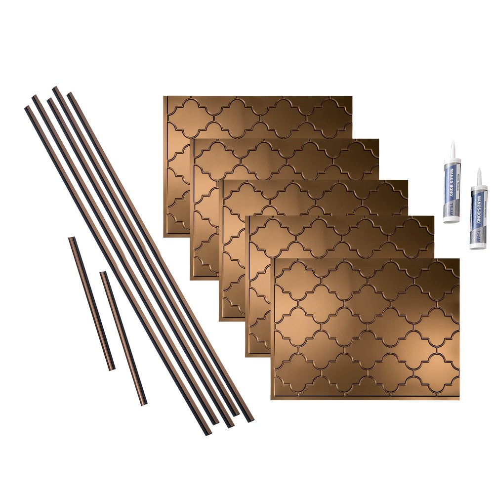 FASDE Monaco Decorative Vinyl Backsplash 15 sq ft Kit in Oil-Rubbed Bronze
