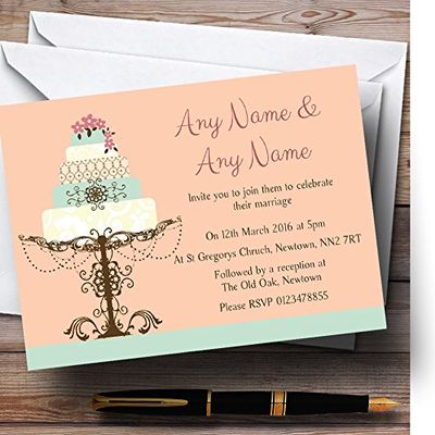 Classical Cake Beautiful Personalized Wedding Invitations