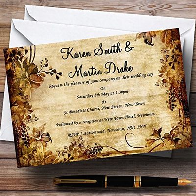 Autumn Colours Vintage Personalized Wedding Invitations