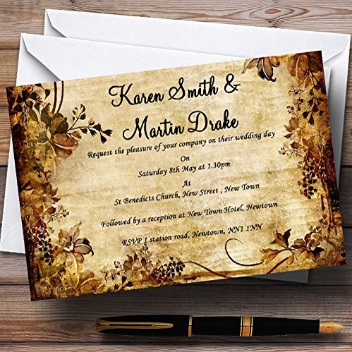 Autumn Colours Vintage Personalized Wedding Invitations