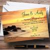 Beautiful Sunset Beach Abroad Personalized Wedding Invitations view 1