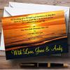 Beach at Sunset Romantic Abroad Personalized Evening Reception Invitations view 1