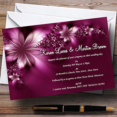 Beautiful Purple Personalized Evening Reception Invitations