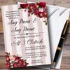 Red Rose & Stripes Vintage Personalized Evening Reception Invitations view 1