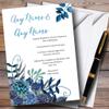 Aqua Green & Blue Watercolour Florals Personalized Evening Reception Invitations view 1