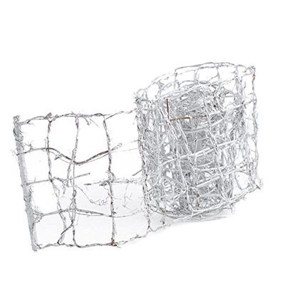 2 Rolls Metallic Silver Grapevine Wired Garland - 4-1/2 inch Wide Painted Silver Vine Wire Ribbon Garland (Each Roll 6 ft Long = 12 feet Total)