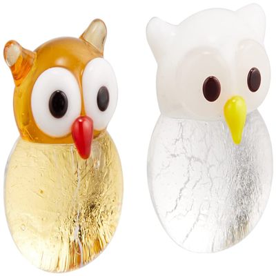 Falkert Cute Handmade Glass Work Gilt Gold Silver owl Charm