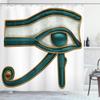 Ambesonne Egyptian Print Shower Curtain, Eye Pattern Egyptian of Protection Image, Cloth Fabric Bathroom Decor Set with Hooks, 69" W x 75" L, Yellow Emerald view 1
