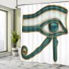 Ambesonne Egyptian Print Shower Curtain, Eye Pattern Egyptian of Protection Image, Cloth Fabric Bathroom Decor Set with Hooks, 69" W x 75" L, Yellow Emerald view 4