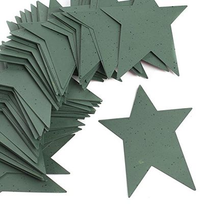 Factory Direct Craft Package of 50 Muted Green Flat Back Tin Stars with Black Speckled Paint for Crafting, Embellishing, and Decorating