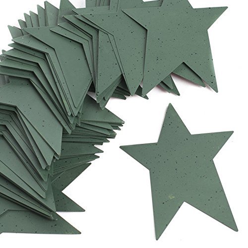Factory Direct Craft Package of 50 Muted Green Flat Back Tin Stars with Black Speckled Paint for Crafting, Embellishing, and Decorating