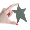 Factory Direct Craft Package of 12 Muted Green Flat Back Tin Stars with Black Speckled Paint for Crafting, Embellishing, and Decorating view 2