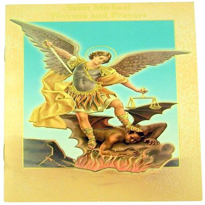 Fratelli Bonella Milano Design Gold Stamped Illustrated Novena Book of Prayers and Devotions of Saint Michael The Archangel, Pack of 10