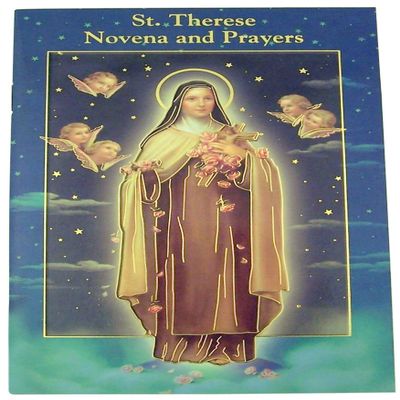 Fratelli Bonella Milano Design Gold Stamped Illustrated Novena Book of Prayers and Devotions of Saint St Therese, Pack of 10