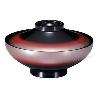 Fukui Craft Flat Mt. Fuji Stew Bowl Red Silver Gradation 3.2 x 5.4 x 5.4