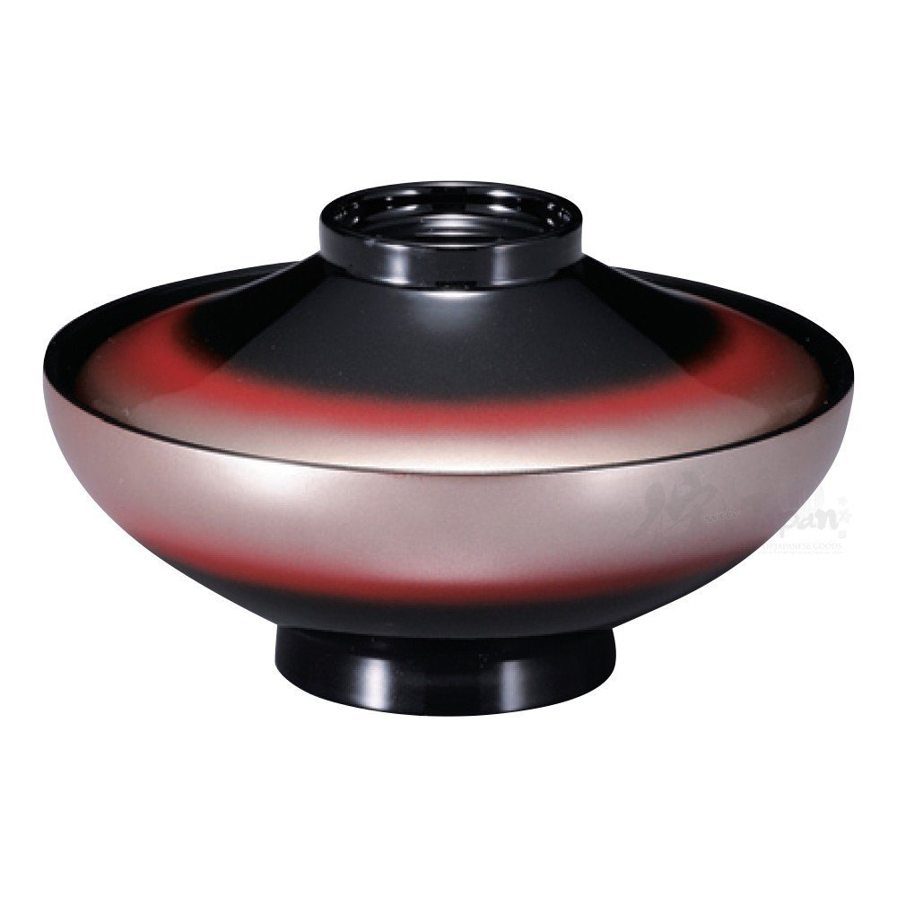 Fukui Craft Flat Mt. Fuji Stew Bowl Red Silver Gradation 3.2 x 5.4 x 5.4
