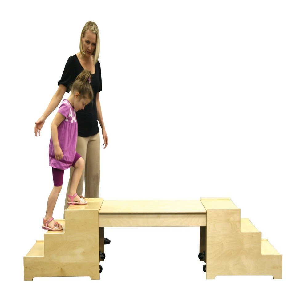 Abilitations Ab1001 Versatile Wide Steps and Bridge Set, 18 x 17 x 38 Inches Height,17 Inches Width,18 Inches Length,Natural Wood