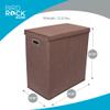 BIRDROCK HOME Laundry Hamper with Lid | Removable Bags for Sorting Clothes | Sectioned Laundry Basket for Bedroom & Bathroom | Collapsible Storage Bin with Cover | Double, Brown view 2