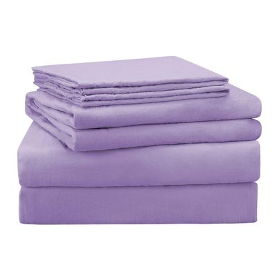 Adjustable King Luxury Sheets Egyptian-Cotton Set 5 Piece Lavender Solid - 600 Thread Count-Fitted Sheet Fit up to 25 Inches Deep Pocket. (Split-King)