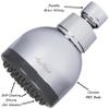 Aqua Elegante 3 Inch High Pressure Shower Head - Best Pressure Boosting, Wall Mount, Bathroom Showerhead For Low Flow Showers, 2.5 GPM - Chrome view 3