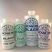 Chemical Set for Stained Glass Projects: Black Patina for Lead & Zinc & Flux + Cutter Oil
