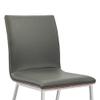Armen Living Crystal Dining Chair in Brushed Stainless Steel finish with Grey Pu Upholstery and Walnut Back (Set of 2) view 4