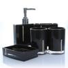 AMSS Bathroom Accessory Set 5 pieces Soap Dish Dispenser Tumbler Toothbrush Holder diamante 4 colours (Black) view 1