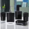 AMSS Bathroom Accessory Set 5 pieces Soap Dish Dispenser Tumbler Toothbrush Holder diamante 4 colours (Black) view 2