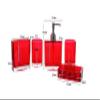 AMSS Bathroom Accessory Set 5 pieces Soap Dish Dispenser Tumbler Toothbrush Holder diamante 4 colours (Red) view 4