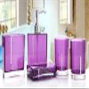 AMSS Bathroom Accessory Set 5 pieces Soap Dish Dispenser Tumbler Toothbrush Holder diamante 4 colours (Purple) view 1