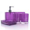 AMSS Bathroom Accessory Set 5 pieces Soap Dish Dispenser Tumbler Toothbrush Holder diamante 4 colours (Purple) view 2