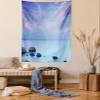 Ambesonne Beach Tapestry, Baltic Sea Coast Autumn Sunset View Boulders on Water Tourism Theme Picture, Wall Hanging for Bedroom Living Room Dorm Decor, 40" X 60", Pale Blue Lilac view 1