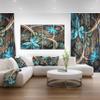 Designart Light Blue Fractal Flower-Digital Art Floral Canvas Print-48x28-4 Panels, 28'' H x 48'' W x 1'' D 4P view 2