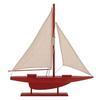 Deco 79 78752 Wood Canvas Sailing Boat Home Decor Product, 17" W/28 H view 1