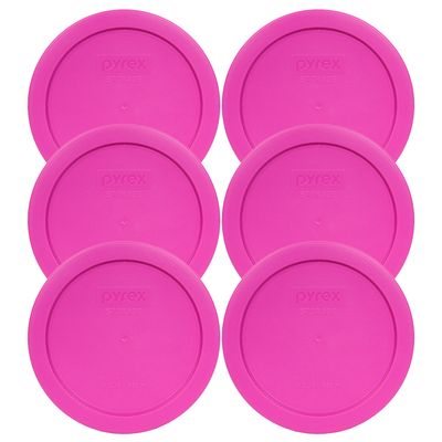 Pyrex 7201-PC Pink 4 Cup Food Storage Replacement Lid (6-Pack) - Made in USA